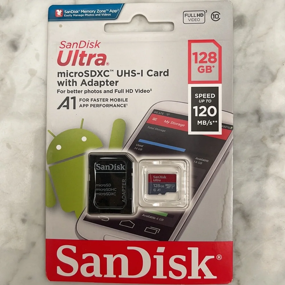 3 PCs 128GB San disk card bundle